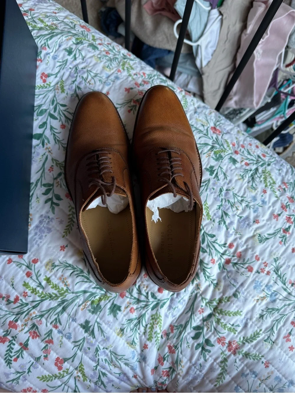 Cole Haan Men's Classic Tan Leather Oxford Dress Shoes